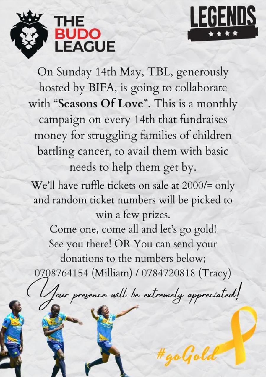 The Budo League poster announcing a fundraiser with Seasons of Love
