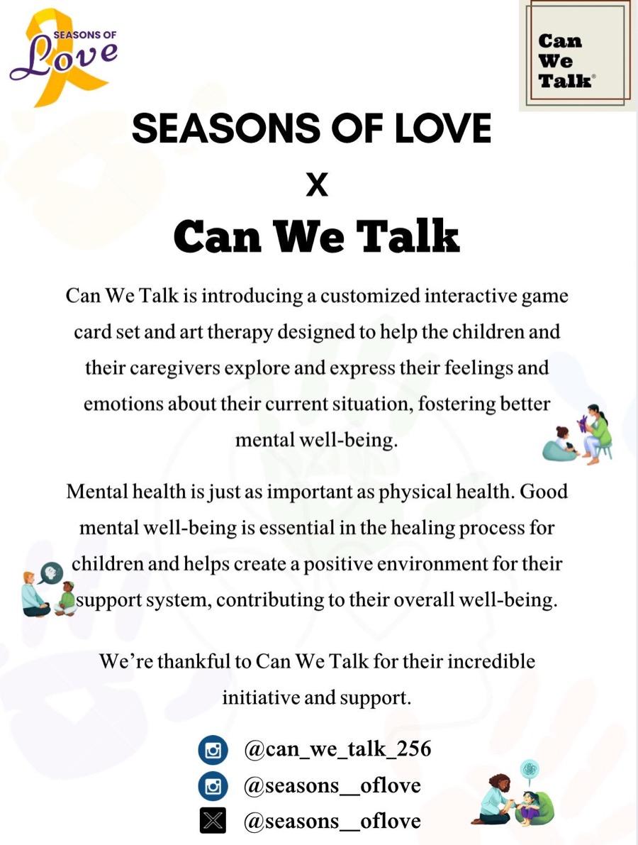 Seasons of Love x Can We Talk poster for the interactive card set and art therapy