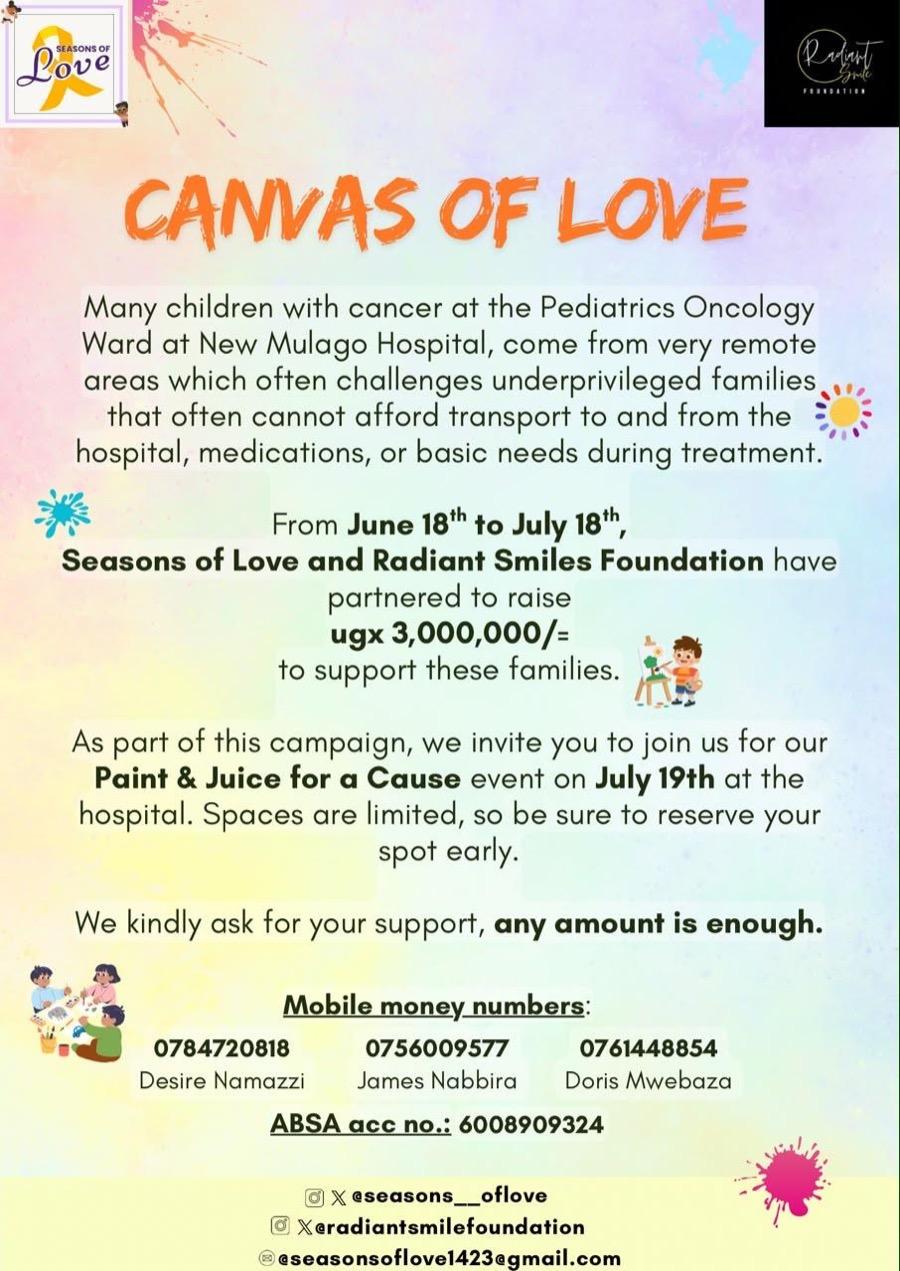 Canvas of Love campaign poster, Seasons of Love with Radiant Smiles Foundation